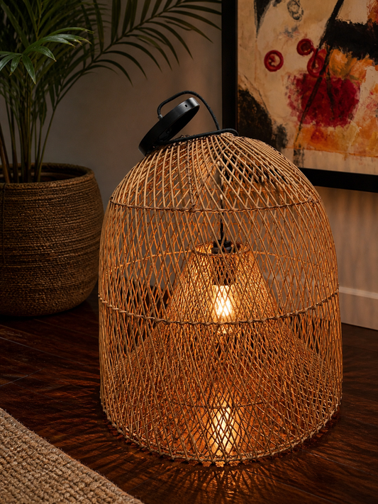 Timeless Woven Rattan Pendant Light – Natural Warmth & Boho Elegance