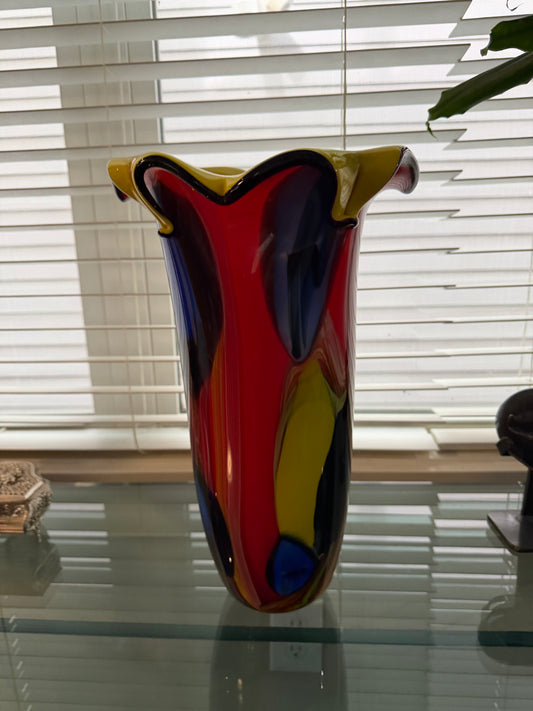 Stunning Hand-Blown Art Glass Vase