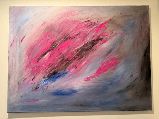 Vibrant Horizontal Abstract Painting – “Passion Swirl” by DK