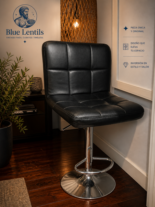 Modern Black Tufted Bar Stool – Sleek, Comfortable & Height Adjustable