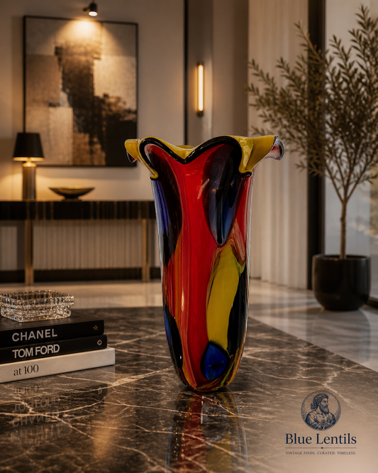 Stunning Hand-Blown Art Glass Vase