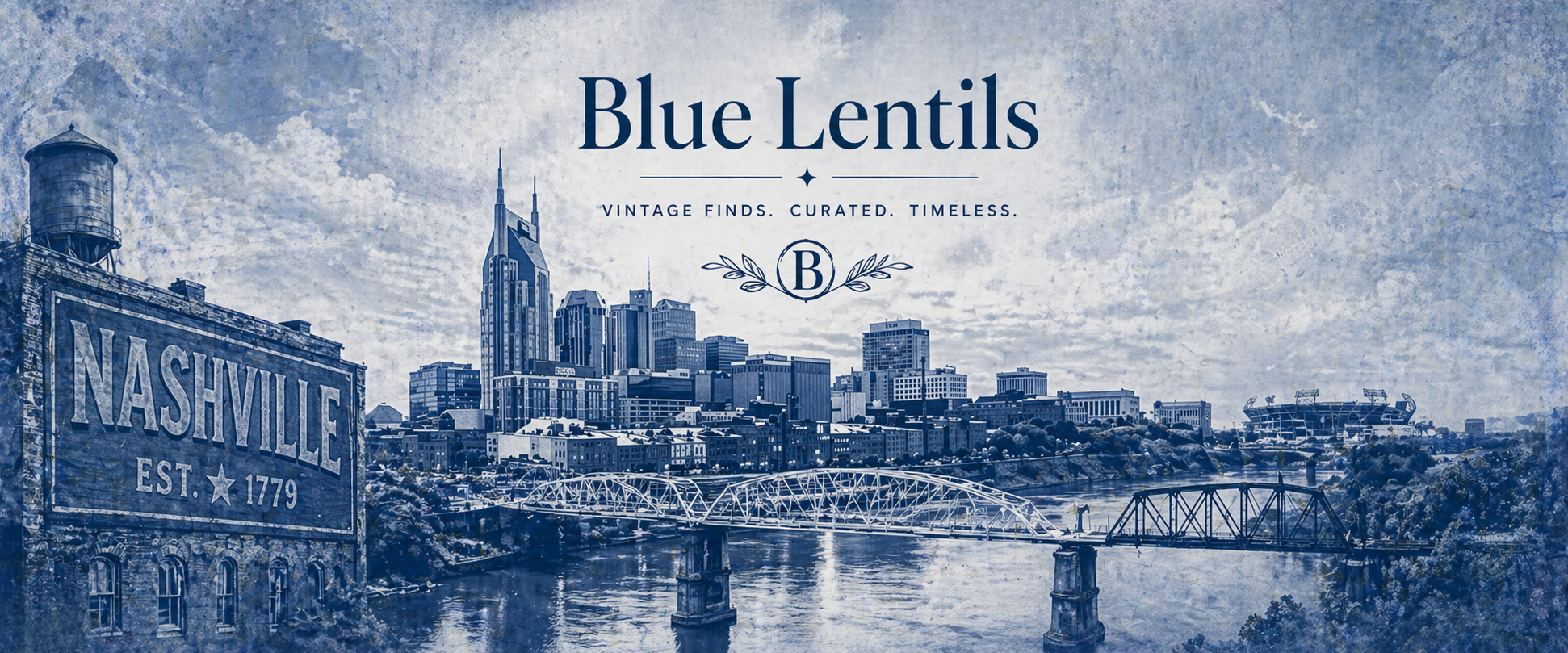 Blue Lentils — vintage finds, Nashville skyline